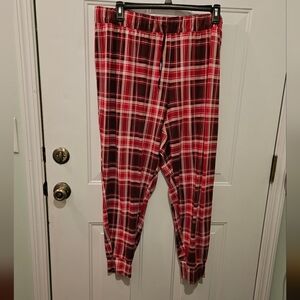 Jockey Soft Essentials Red Plaid Jogger Pants